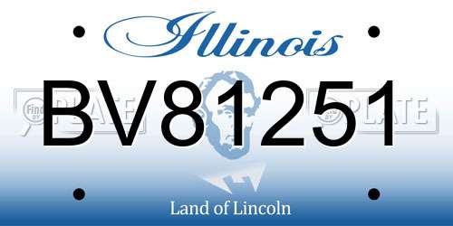 BV81251 Illinois License Plate