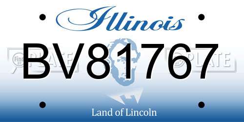 BV81767 Illinois License Plate