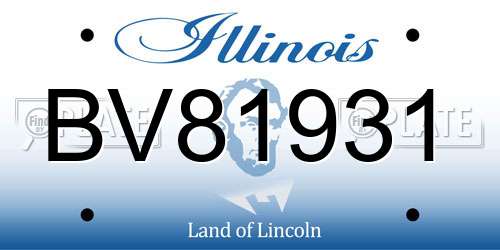 BV81931 Illinois License Plate