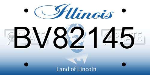 BV82145 Illinois License Plate