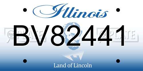 BV82441 Illinois License Plate