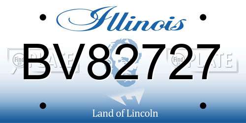 BV82727 Illinois License Plate
