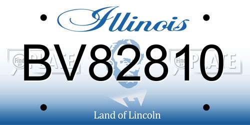BV82810 Illinois License Plate
