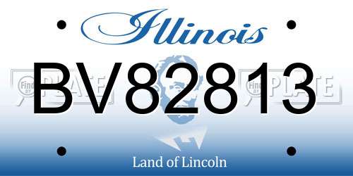 BV82813 Illinois License Plate