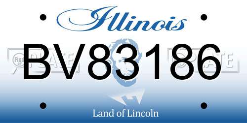 BV83186 Illinois License Plate