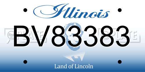BV83383 Illinois License Plate
