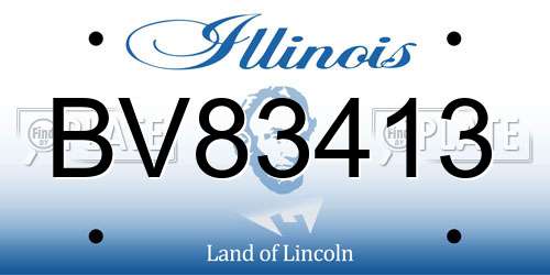 BV83413 Illinois License Plate