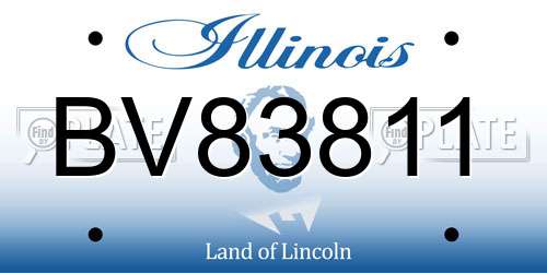 BV83811 Illinois License Plate