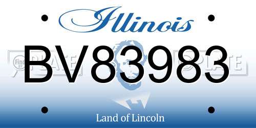 BV83983 Illinois License Plate