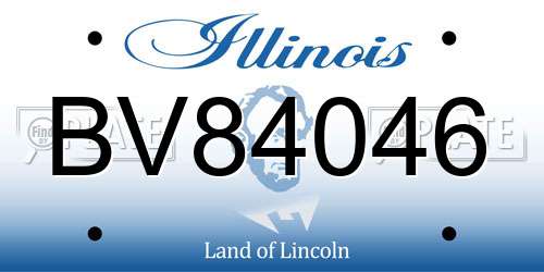 BV84046 Illinois License Plate