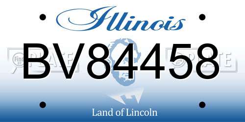 BV84458 Illinois License Plate