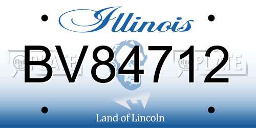BV84712 Illinois License Plate