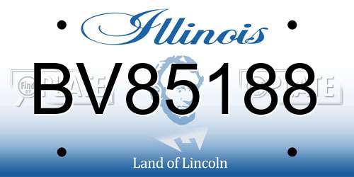 BV85188 Illinois License Plate