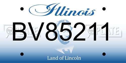 BV85211 Illinois License Plate