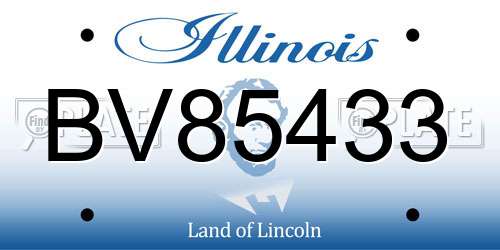BV85433 Illinois License Plate