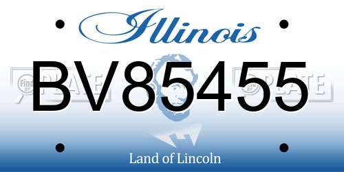 BV85455 Illinois License Plate
