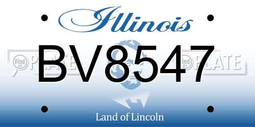 BV8547 Illinois License Plate