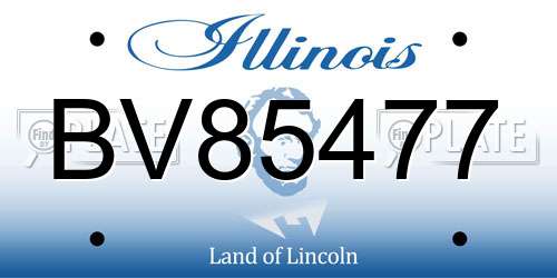 BV85477 Illinois License Plate