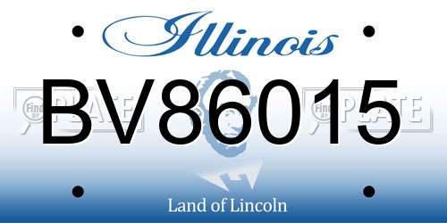 BV86015 Illinois License Plate