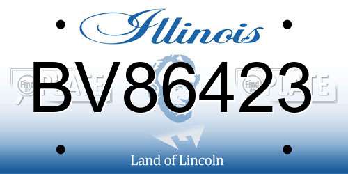 BV86423 Illinois License Plate