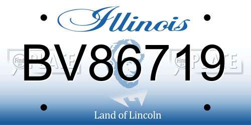BV86719 Illinois License Plate