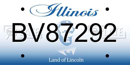 BV87292 Illinois License Plate