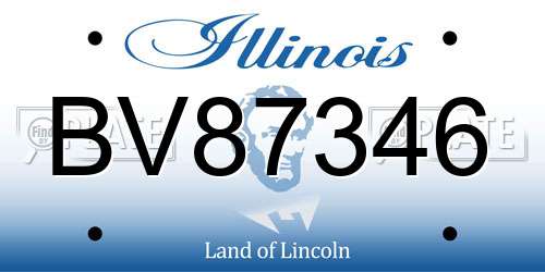 BV87346 Illinois License Plate