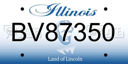BV87350 Illinois License Plate