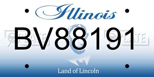 BV88191 Illinois License Plate