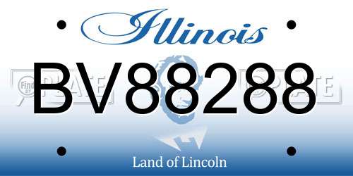 BV88288 Illinois License Plate