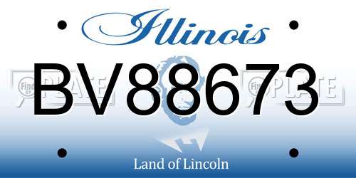 BV88673 Illinois License Plate