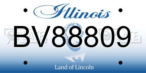 BV88809 Illinois License Plate