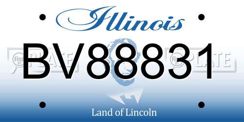 BV88831 Illinois License Plate