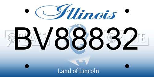 BV88832 Illinois License Plate