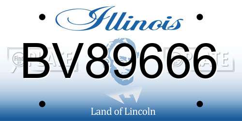 BV89666 Illinois License Plate