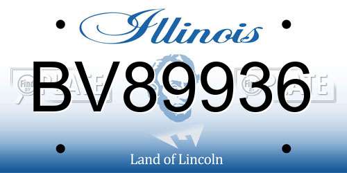 BV89936 Illinois License Plate