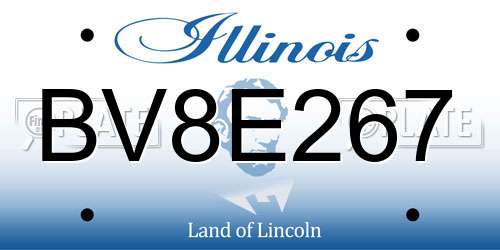 BV8E267 Illinois License Plate