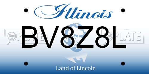 BV8Z8L Illinois License Plate