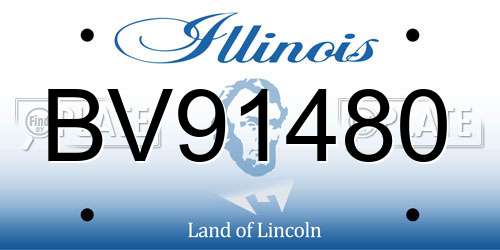 BV91480 Illinois License Plate