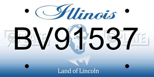BV91537 Illinois License Plate