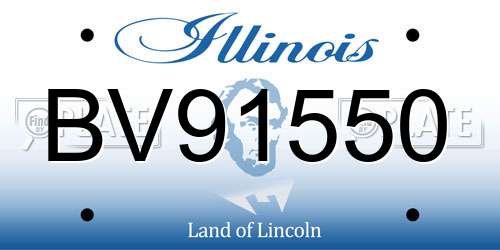 BV91550 Illinois License Plate