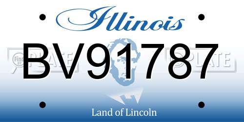 BV91787 Illinois License Plate