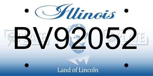 BV92052 Illinois License Plate
