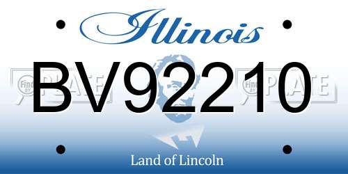 BV92210 Illinois License Plate