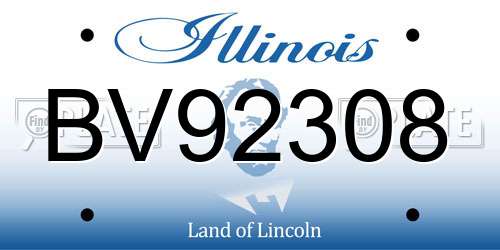 BV92308 Illinois License Plate