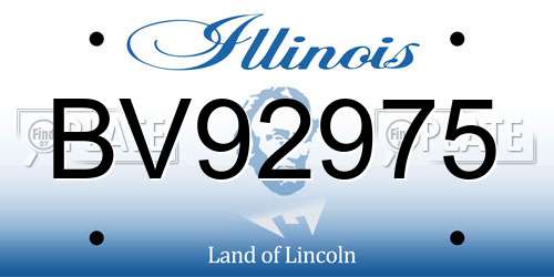BV92975 Illinois License Plate
