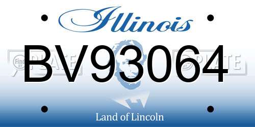 BV93064 Illinois License Plate