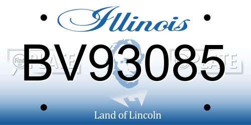 BV93085 Illinois License Plate