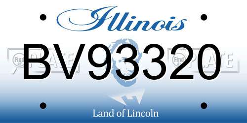 BV93320 Illinois License Plate