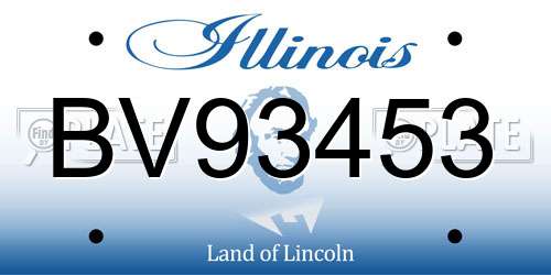 BV93453 Illinois License Plate